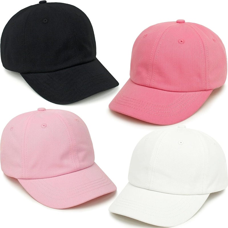 Beieverluck 4 Pieces Toddler Baseball Hat Kid Baseball Cap Washed Cotton Adjustable Caps Hats for Boys Girls - Image 1